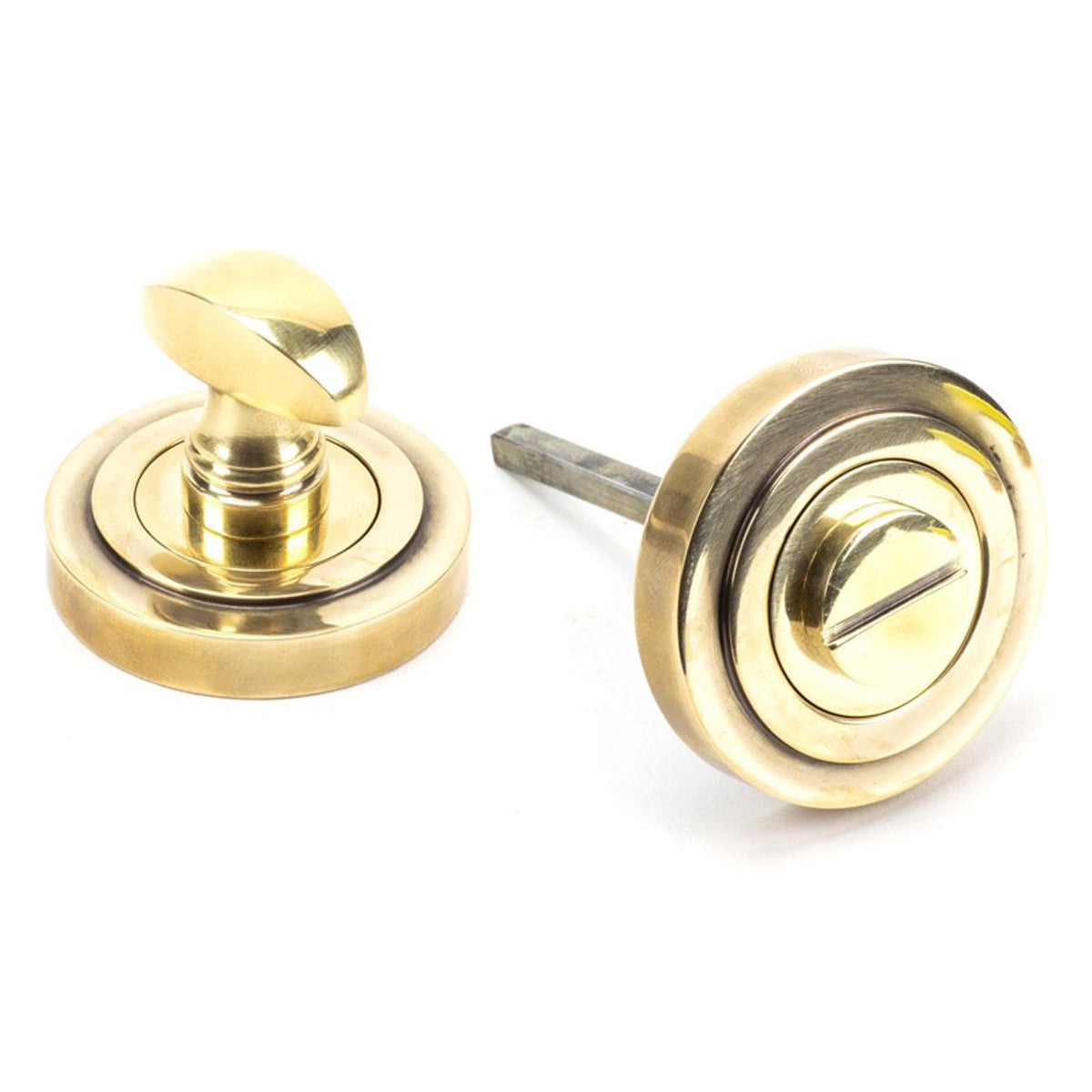 THUMBTURN SET ROUND CNC ART DECO 53x45 AGBR