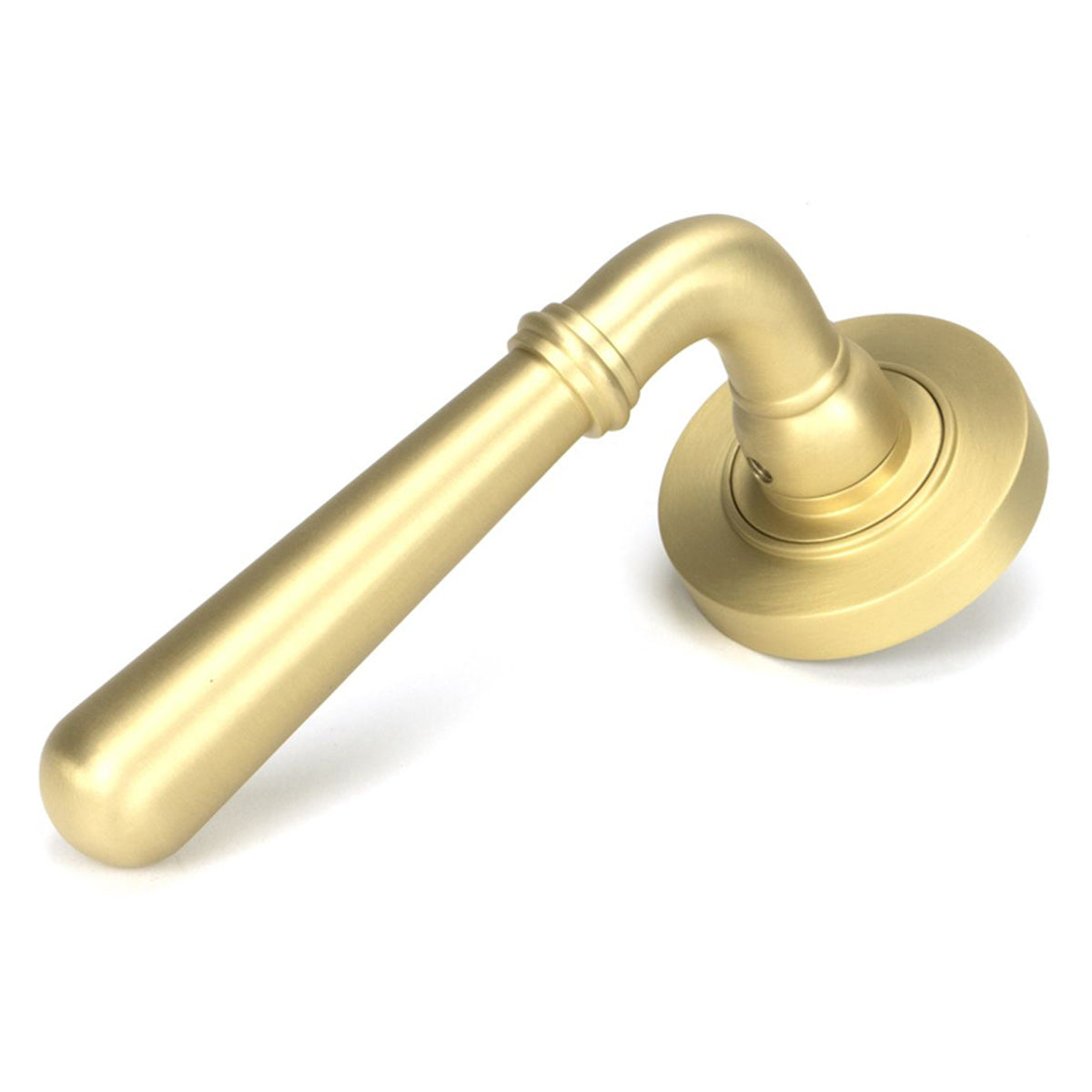 NEWBURY LEVER HANDLE+ROSE SPRUNG PLAIN 53x126x64 SBR - 50853 by MARCHES (ANVIL) ARCHITECTURAL HARDWARE