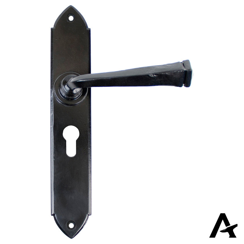 GOTHIC LEVER HANDLE EURO 125x248x64 BLK
