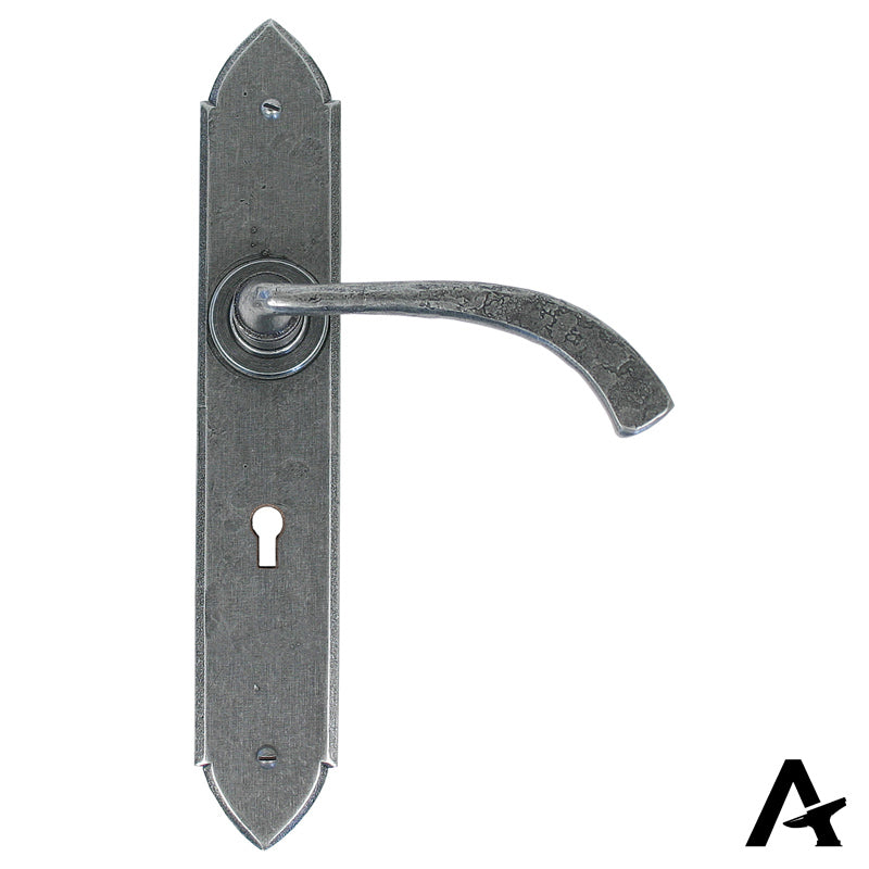 GOTHIC LEVER HANDLE CURVE LOCK 115x248x64 PEW