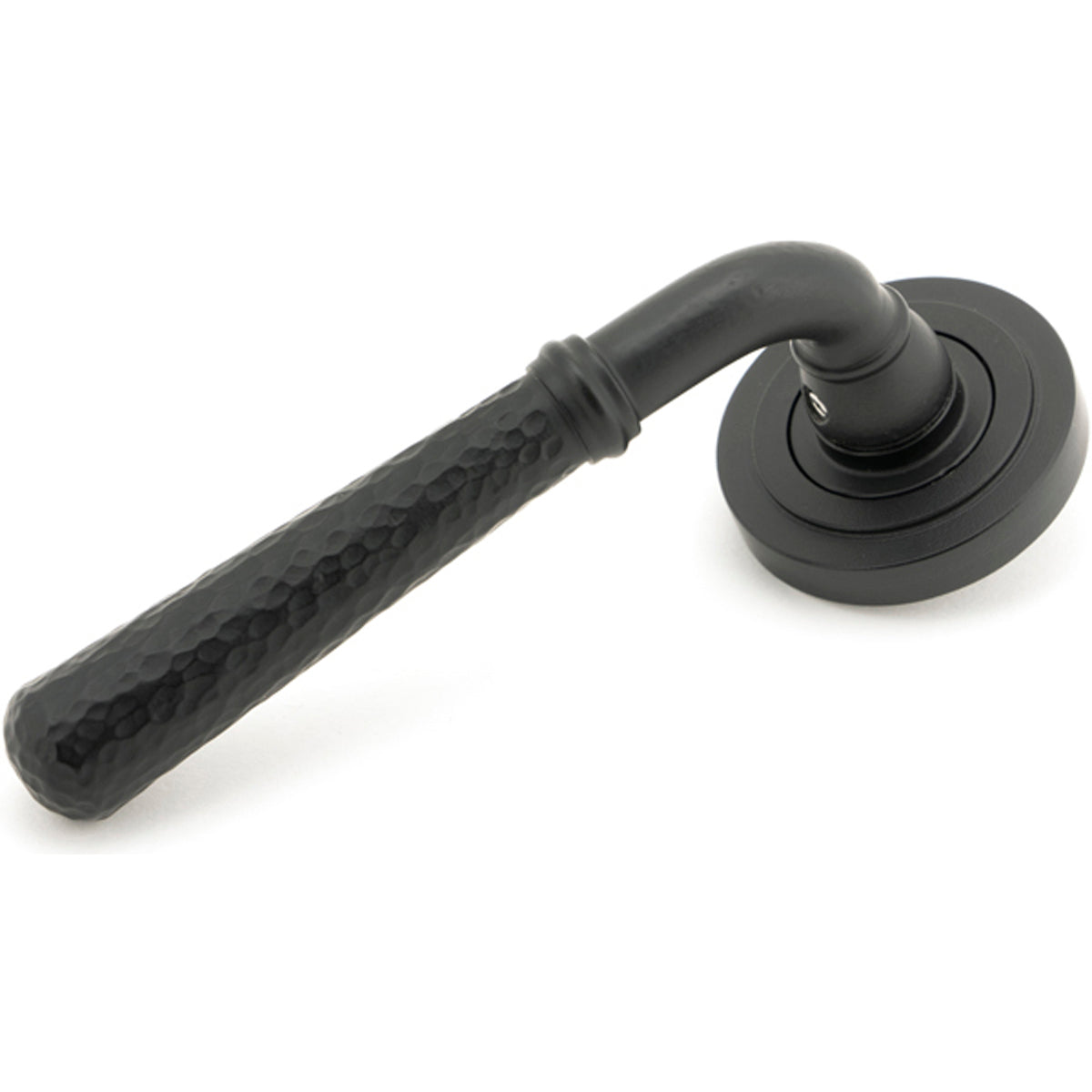 HAMMERED NEWBURY LEVER HANDLE+ROSE SPRUNG ART DECO 53x126x64 MBK