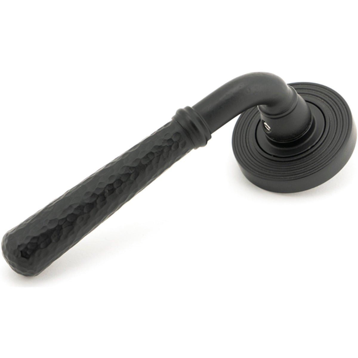 HAMMERED NEWBURY LEVER HANDLE+ROSE SPRUNG BEEHIVE 53x126x64 MBK