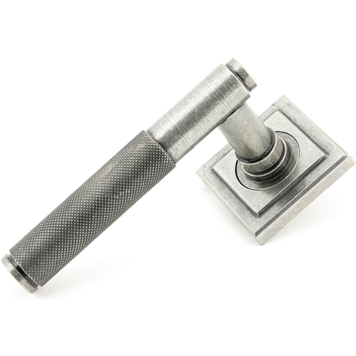 BROMPTON LEVER HANDLE+ROSE SPRUNG SQUARE 53x125x70 PEW