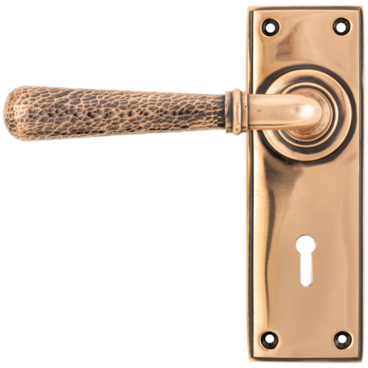 HAMMERED NEWBURY LEVER HANDLE LOCK 124x152x70 PBZ