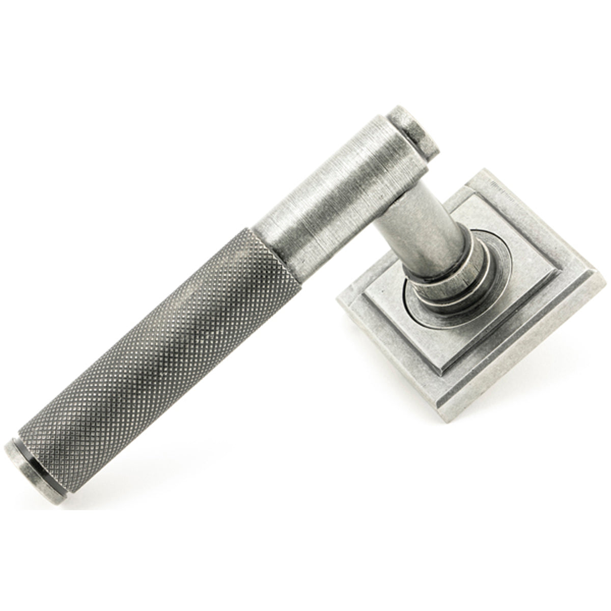 BROMPTON LEVER HANDLE+ROSE UNSPRUNG SQUARE 125x53x70 PEW - 50016 by MARCHES (ANVIL) ARCHITECTURAL HARDWARE