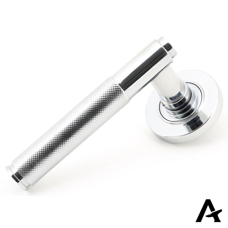 BROMPTON LEVER HANDLE+ROSE UNSPRUNG PLAIN 125x53x70 PCP - 49997 by MARCHES (ANVIL) ARCHITECTURAL HARDWARE