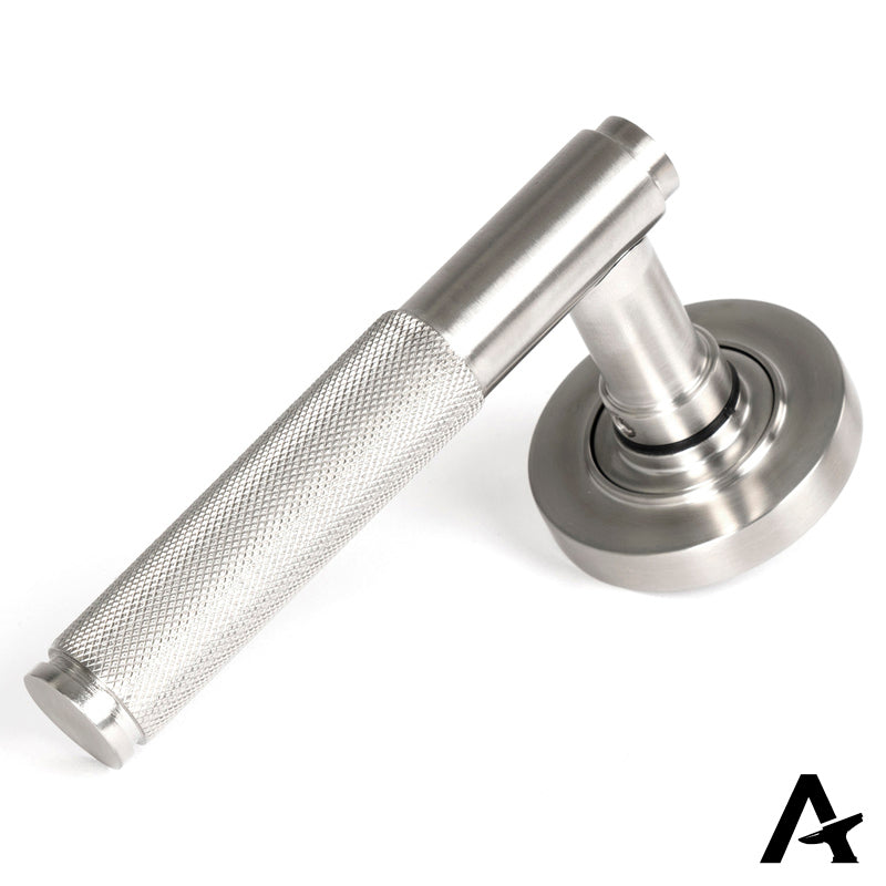 BROMPTON LEVER HANDLE+ROSE UNSPRUNG PLAIN 125x53x70 SMA - 50065 by MARCHES (ANVIL) ARCHITECTURAL HARDWARE