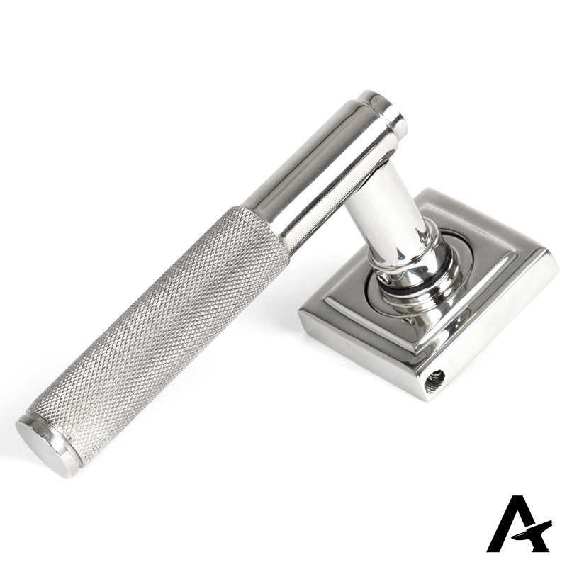 BROMPTON LEVER HANDLE+ROSE UNSPRUNG SQUARE 125x53x70 SMA - 50068 by MARCHES (ANVIL) ARCHITECTURAL HARDWARE