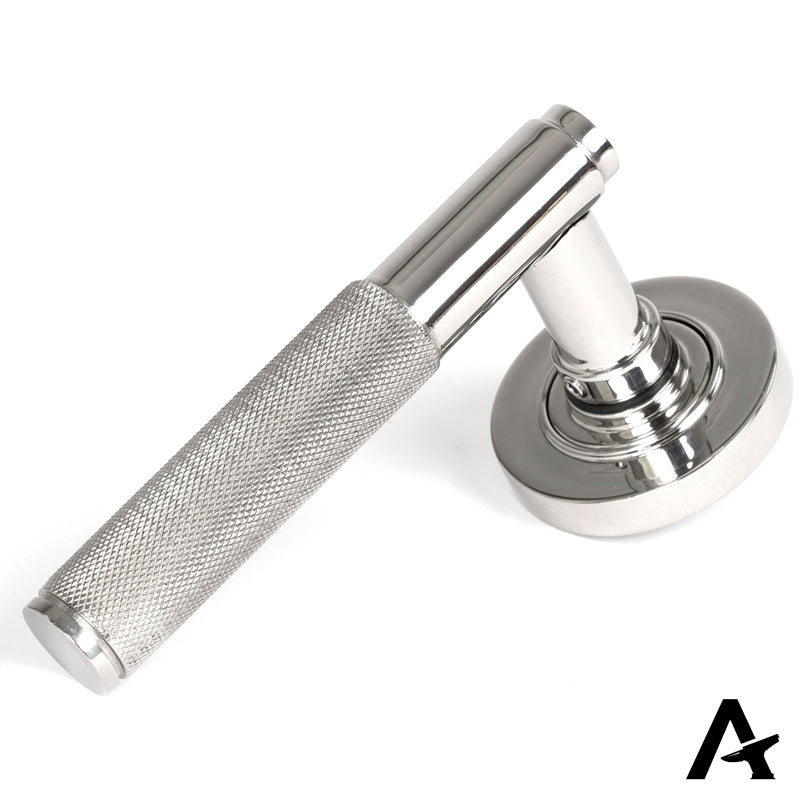 BROMPTON LEVER HANDLE+ROSE UNSPRUNG PLAIN 125x53x70 PMA - 50069 by MARCHES (ANVIL) ARCHITECTURAL HARDWARE