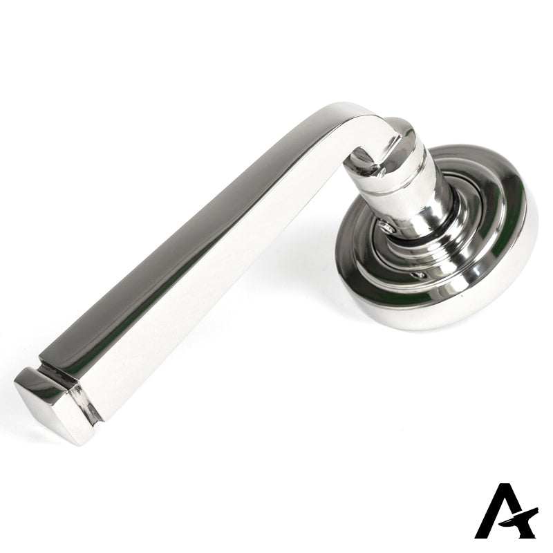 AVON LEVER HANDLE+ROSE UNSPRUNG ART DECO 53x118x63 PMA - 50078 by MARCHES (ANVIL) ARCHITECTURAL HARDWARE