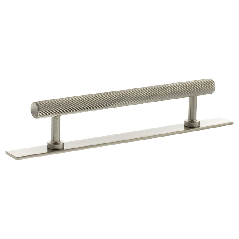 MILLHOUSE PADDINGTON SPIRAL CABINET T-BAR PULL+BACKPLATE 128HC BRS/SNP