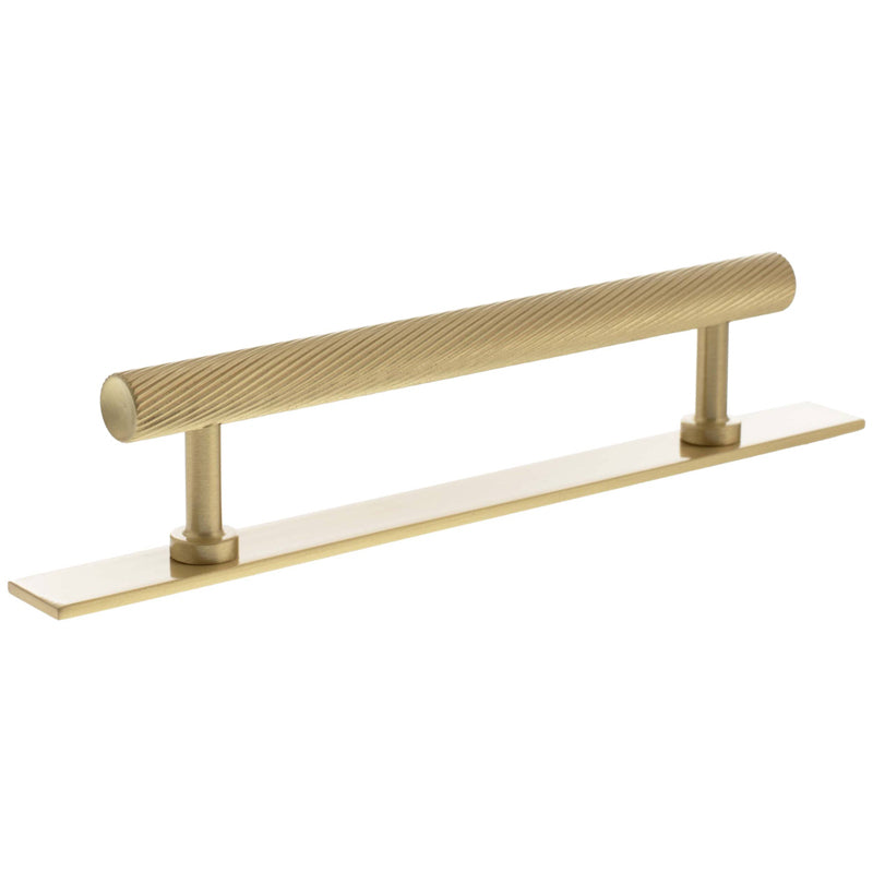 MILLHOUSE PADDINGTON SPIRAL CABINET T-BAR PULL+BACKPLATE 128HC BRS/SBR