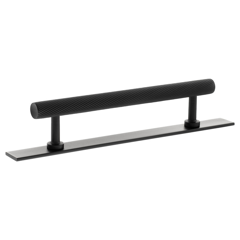 MILLHOUSE PADDINGTON SPIRAL CABINET T-BAR PULL+BACKPLATE 128HC BRS/MBK