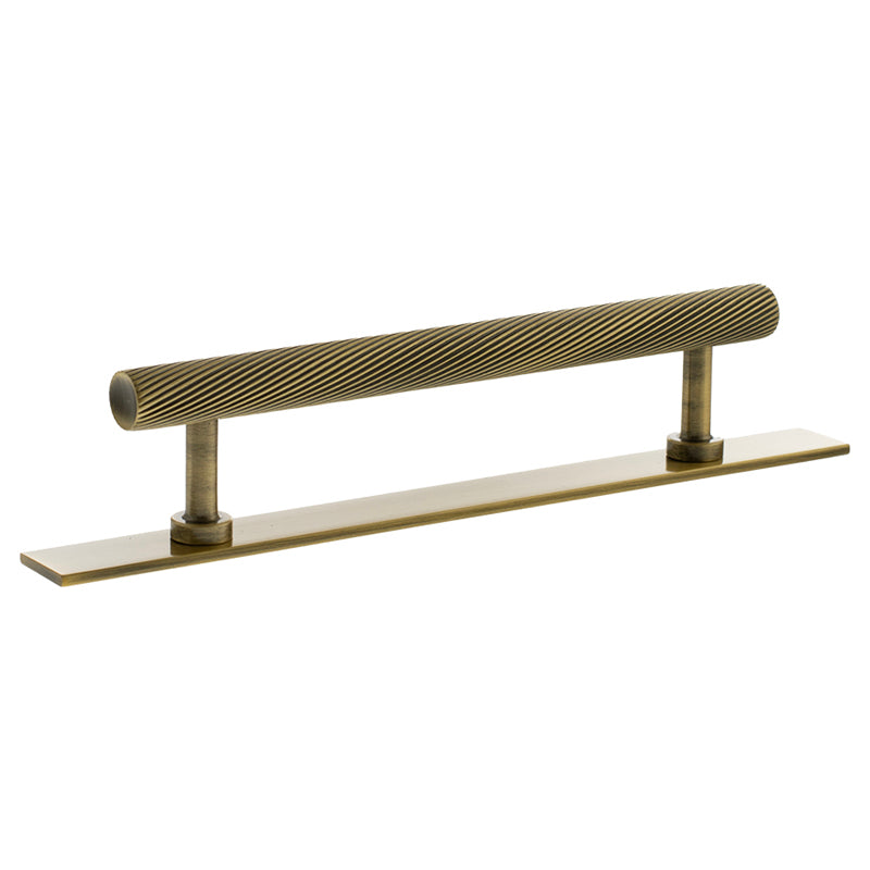 MILLHOUSE PADDINGTON SPIRAL CABINET T-BAR PULL+BACKPLATE 128HC BRS/ABR