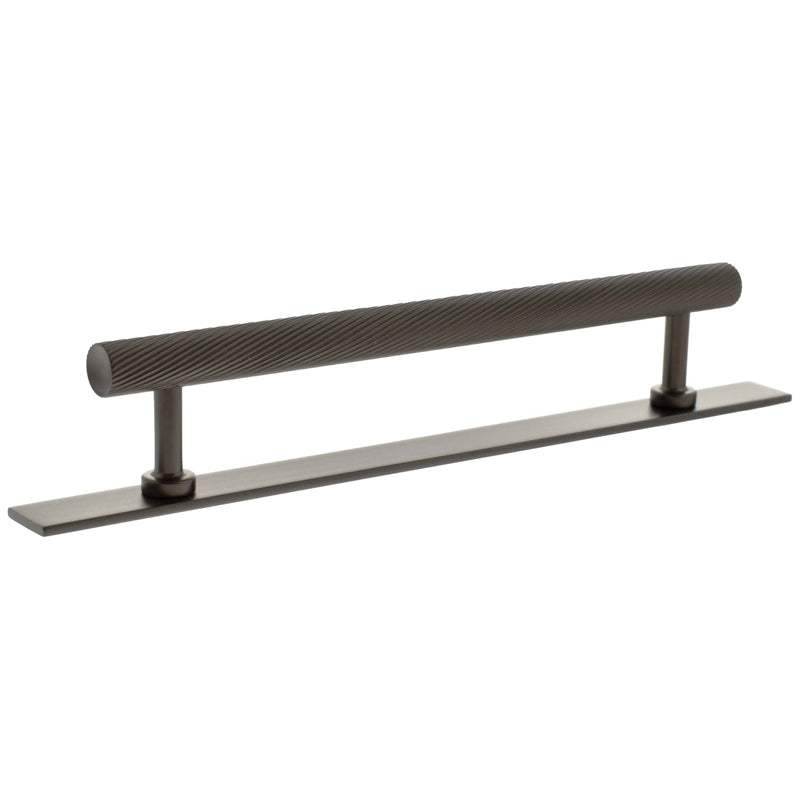 MILLHOUSE PADDINGTON SPIRAL CABINET T-BAR PULL+BACKPLATE 160HC BRS/DBZ