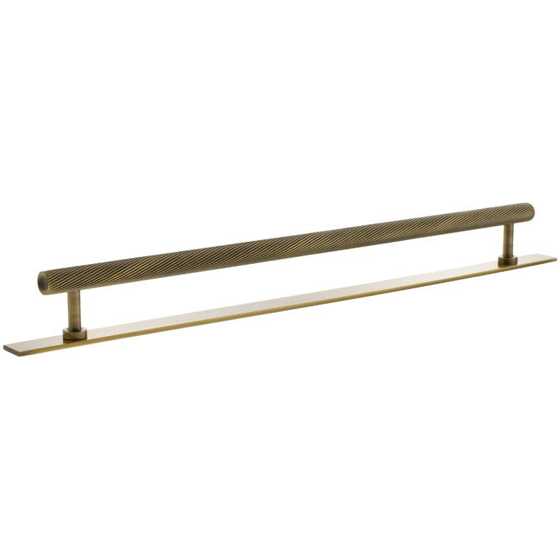 MILLHOUSE PADDINGTON SPIRAL CABINET T-BAR PULL+BACKPLATE 320HC BRS/ABR