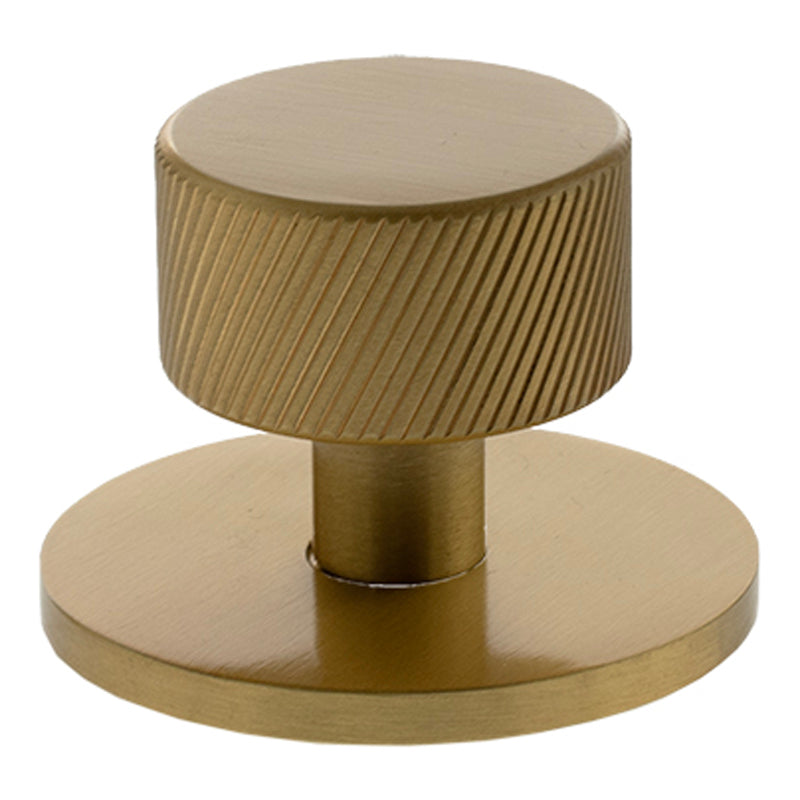 MILLHOUSE PADDINGTON SPIRAL CABINET KNOB+BACKPLATE ROUND D32x35 BRS/SBR by CHASE ATLANTIC