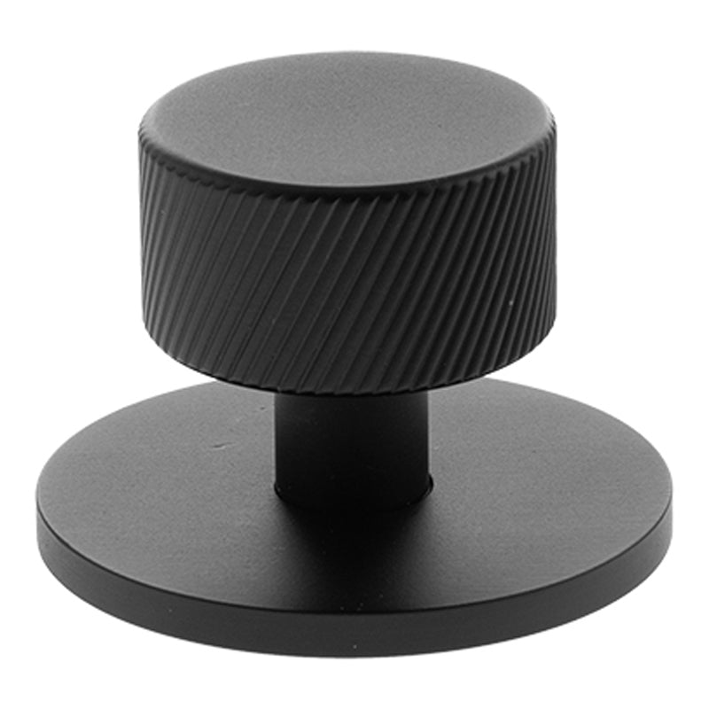 MILLHOUSE PADDINGTON SPIRAL CABINET KNOB+BACKPLATE ROUND D32x35 BRS/MBK