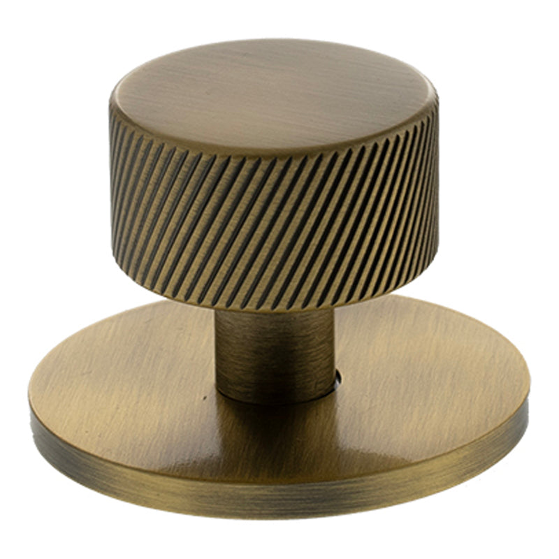 MILLHOUSE PADDINGTON SPIRAL CABINET KNOB+BACKPLATE ROUND D32x35 BRS/ABR