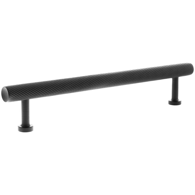 MILLHOUSE PADDINGTON SPIRAL CABINET T-BAR PULL 160HC BRS/MBK