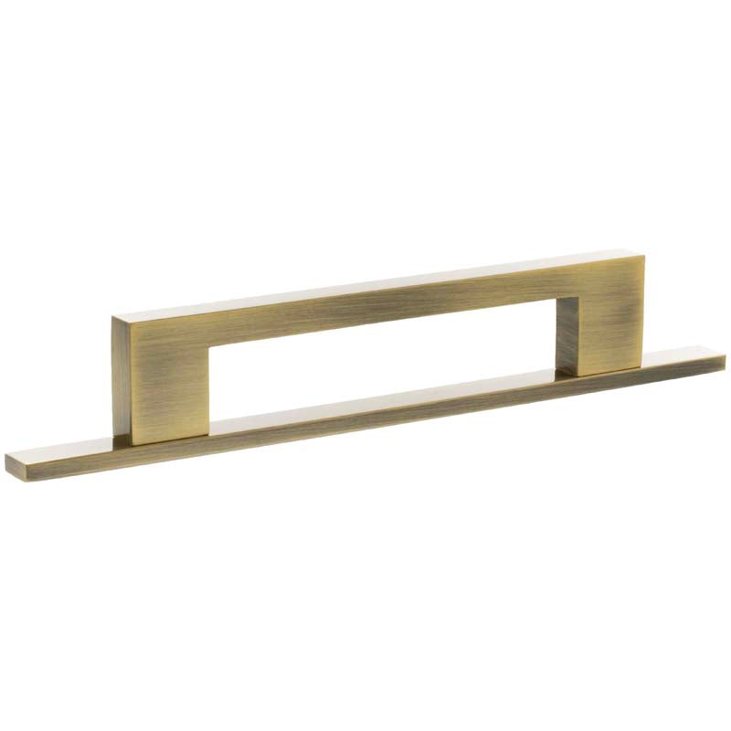 MILLHOUSE EMPIRE SLIM CABINET PULL HANDLE+BACKPLATE 128HC BRS/ABR