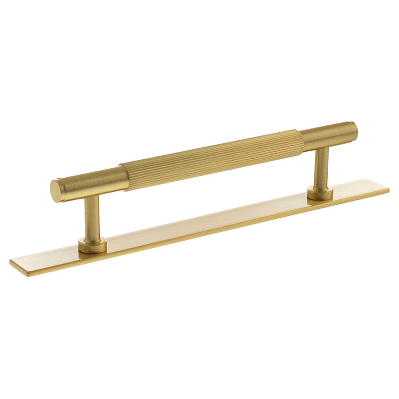 MILLHOUSE BATTERSEA LINEAR CABINET T-BAR PULL+BACKPLATE 128HC BRS/SBR