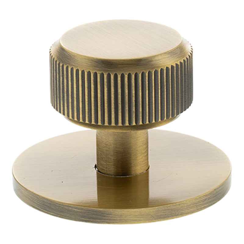 MILLHOUSE BATTERSEA LINEAR CABINET KNOB+BACKPLATE ROUND D32x32 BRS/ABR