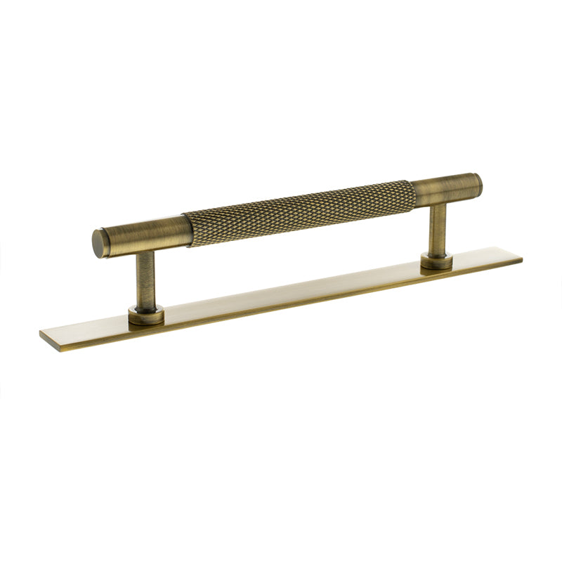 MILLHOUSE EIFFEL KNURLED CABINET T-BAR PULL+BACKPLATE 128HC BRS/ABR