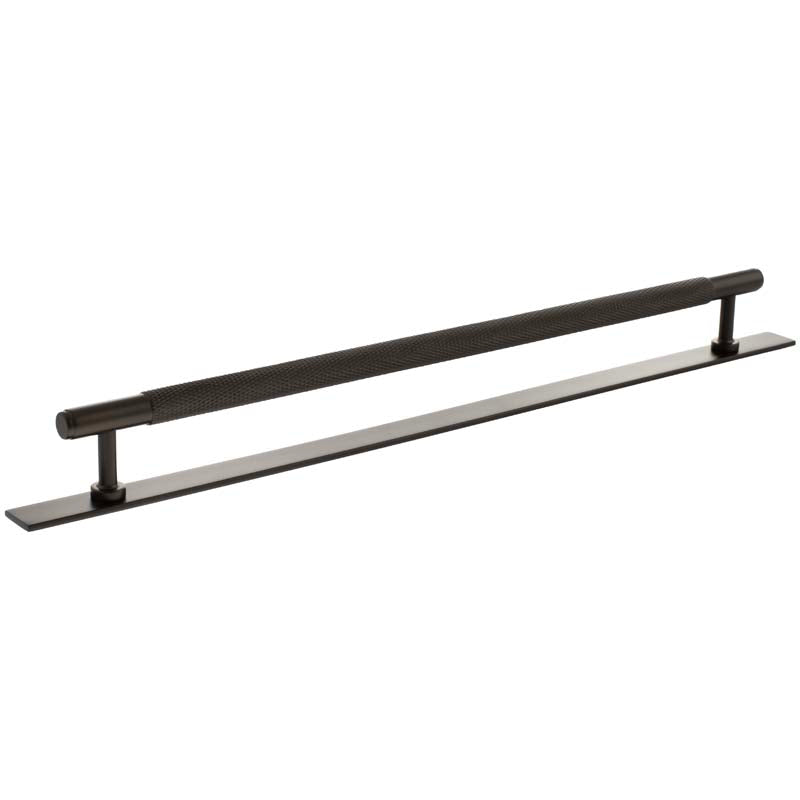 MILLHOUSE EIFFEL KNURLED CABINET T-BAR PULL+BACKPLATE 320HC BRS/DBZ