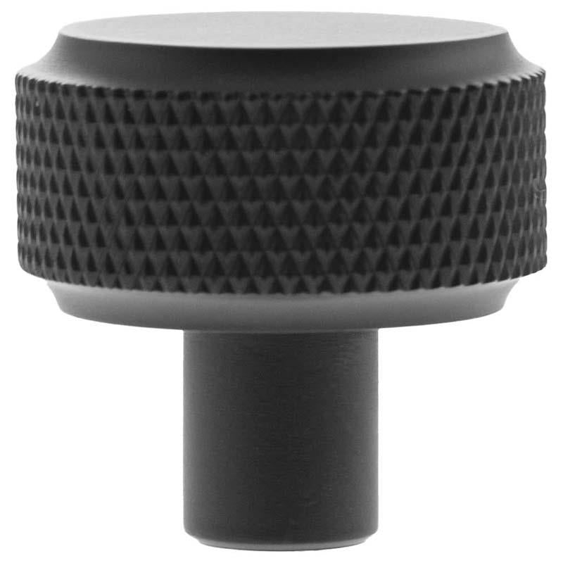 MILLHOUSE EIFFEL KNURLED CABINET KNOB ROUND D32x32 BRS/MBK