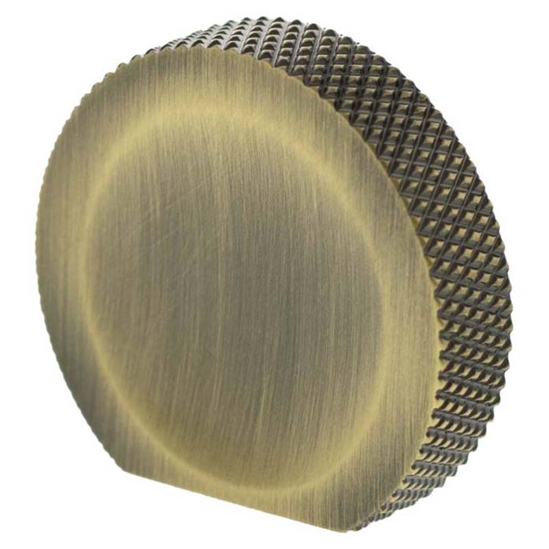 MILLHOUSE EIFFEL KNURLED CABINET FINGER PULL KNOB 38x34x9 BRS/ABR