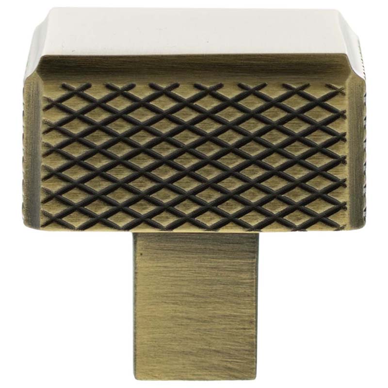 MILLHOUSE EIFFEL KNURLED CABINET KNOB SQUARE 32x32x33 BRS/ABR