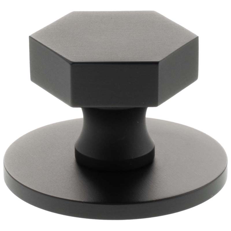 MILLHOUSE PENNINGTON HEXAGONAL CABINET KNOB HANDLE+BACKPLATE 32x29 BRS/MBK