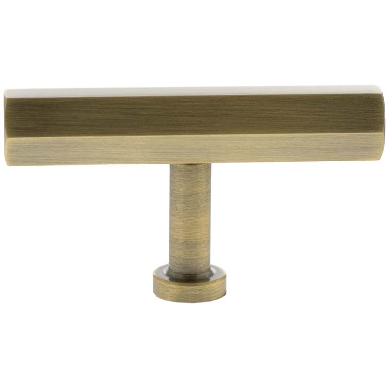 MILLHOUSE PENNINGTON HEXAGONAL CABINET T-BAR KNOB 75x16x42 BRS/ABR by CHASE ATLANTIC