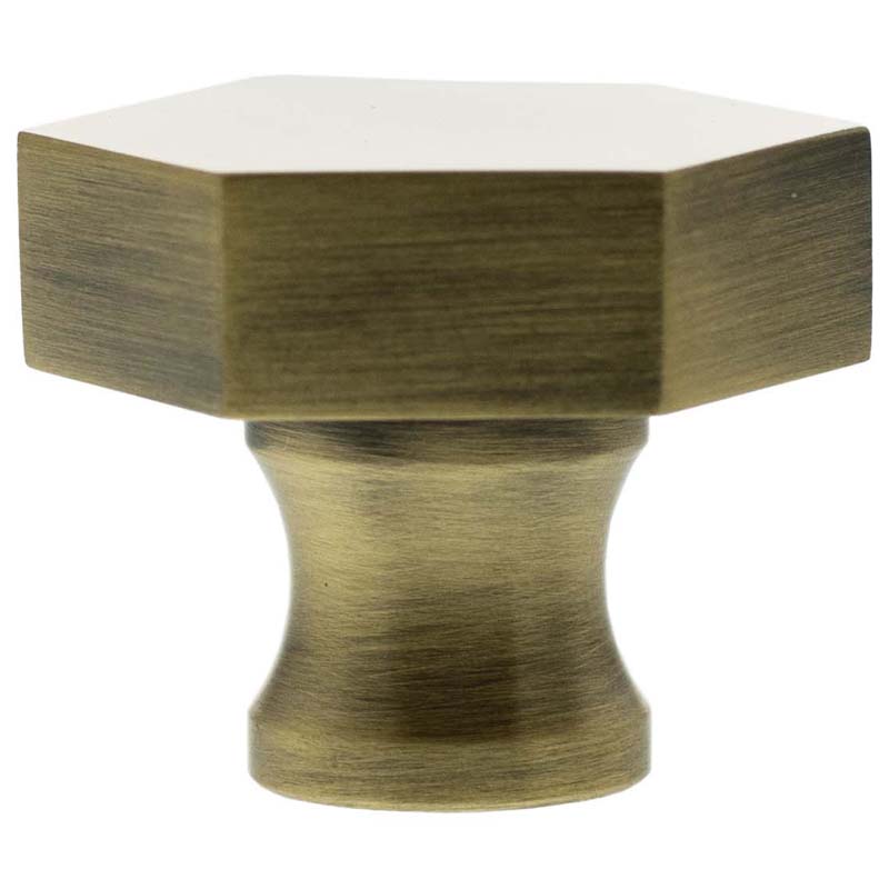 MILLHOUSE PENNINGTON HEXAGONAL CABINET KNOB D32x35 BRS/ABR by CHASE ATLANTIC