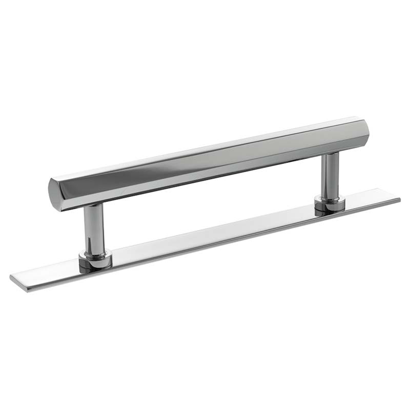 MILLHOUSE CHRYSLER DIAMOND CABINET T-BAR PULL+BACKPLATE 128HC BRS/PCP by CHASE ATLANTIC