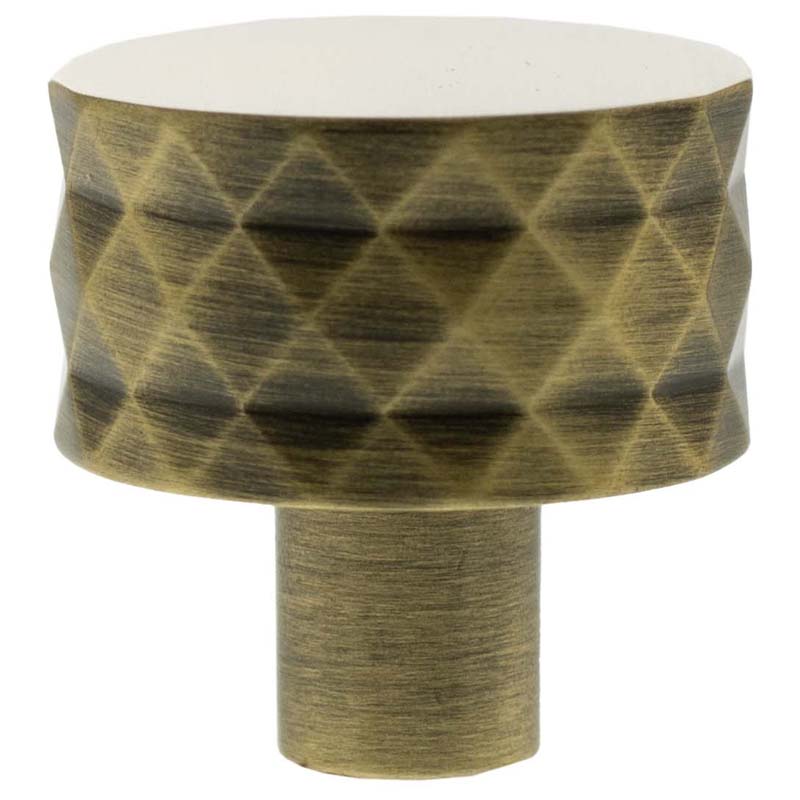 MILLHOUSE CHRYSLER DIAMOND CABINET KNOB ROUND D32x35 BRS/ABR by CHASE ATLANTIC