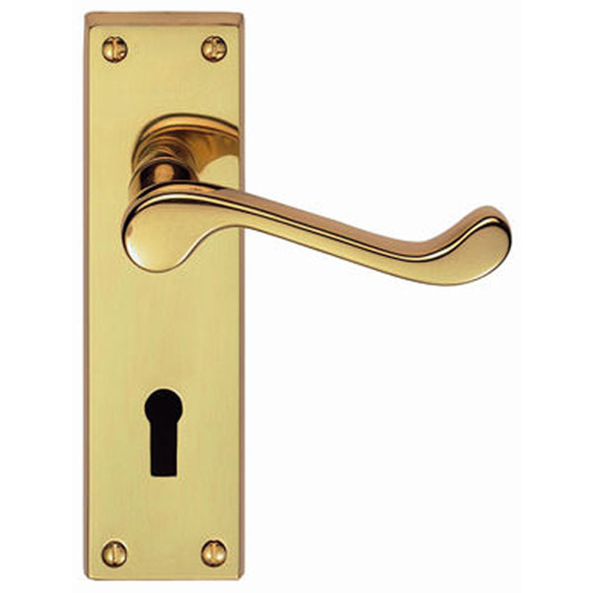 SCROLL LEVER HANDLE LOCK 150x42 PBR DL54 by CARLISLE BRASS