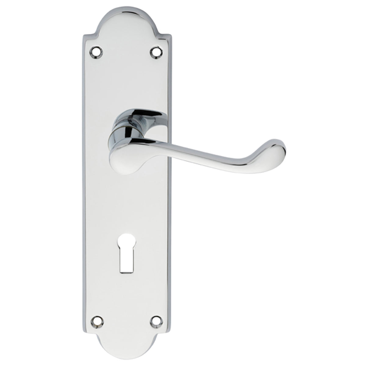 VICTORIAN SCROLL LEVER HANDLE LOCK 205x49 PCP M68CP by CARLISLE BRASS