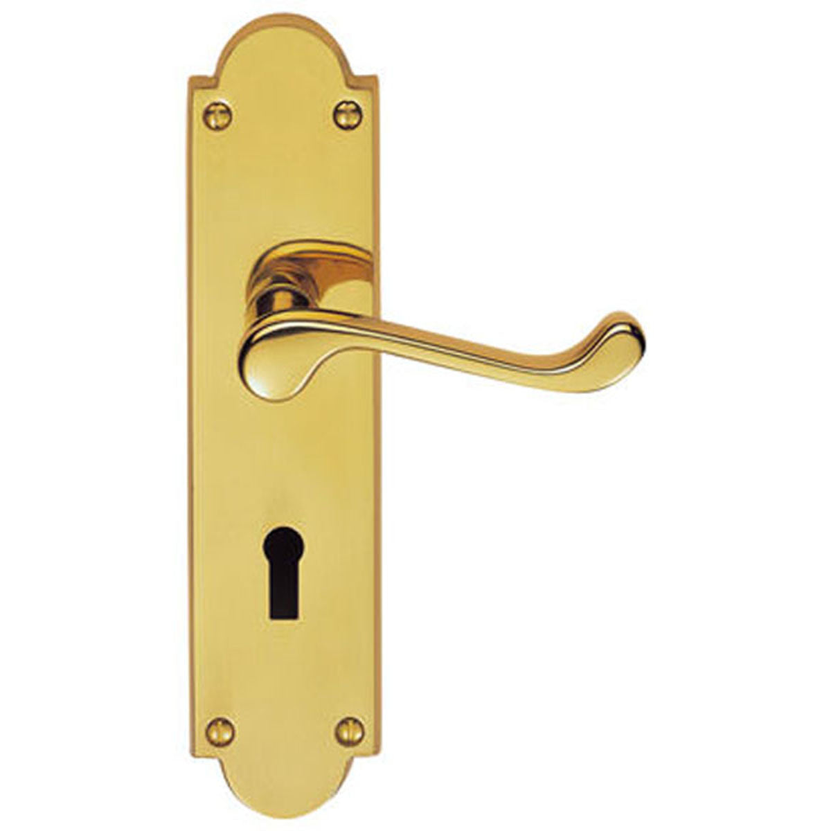 VICTORIAN SCROLL LEVER HANDLE LOCK 205x49 PBR M68 by CARLISLE BRASS