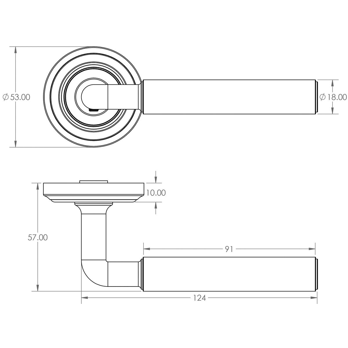JEDO ELISE LEVER HANDLE D53x124x57 SNP JV650SN