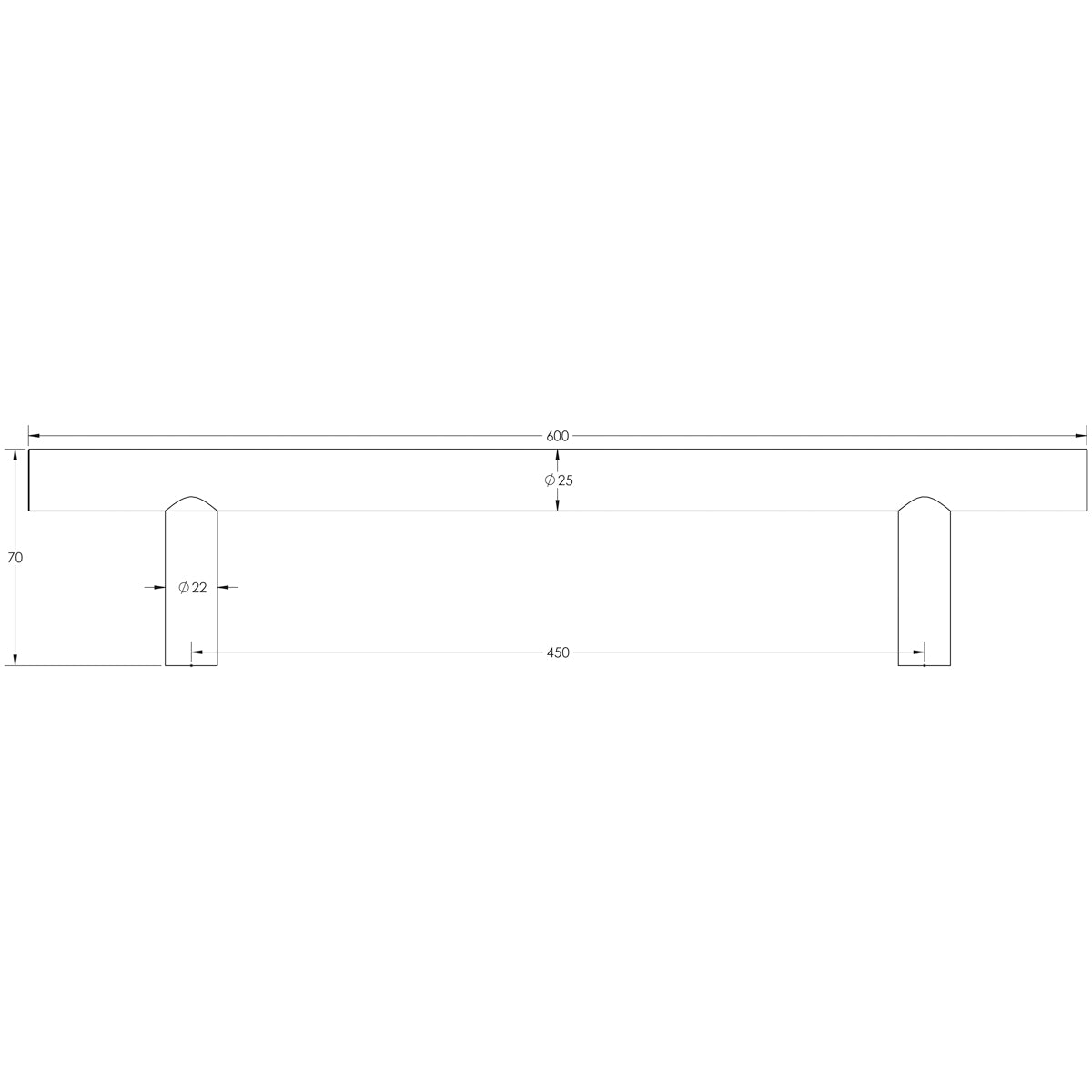 GUARDSMAN PULL HANDLE BOLT 450HC D25x0600x70 SSS