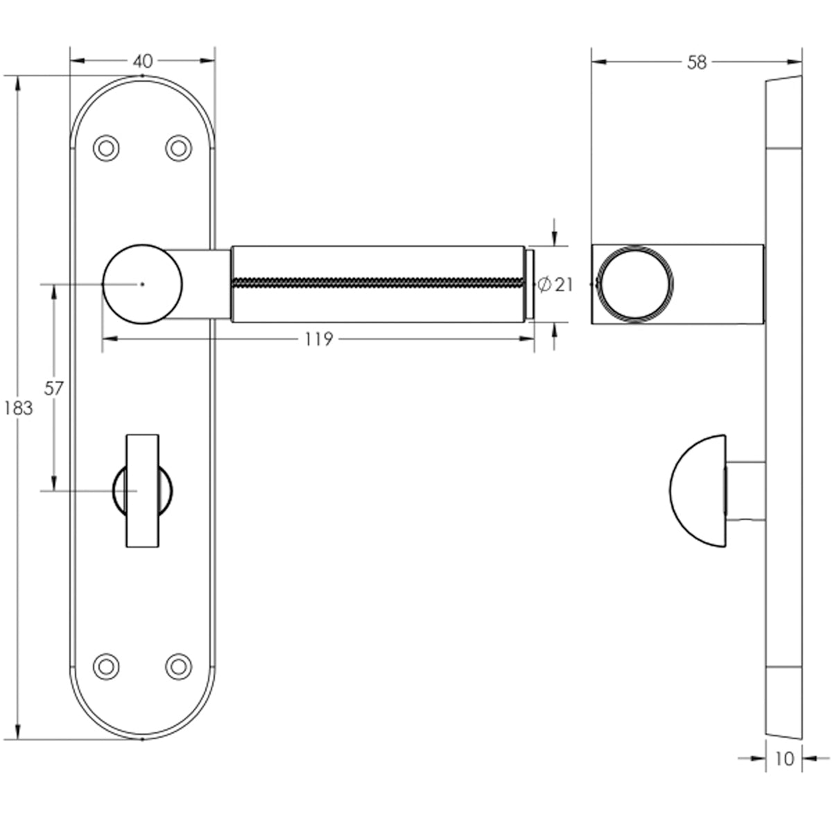 ASCOT SUITE LEVER HANDLE BATH 183x40x119 SCP/BRN JV4009SC
