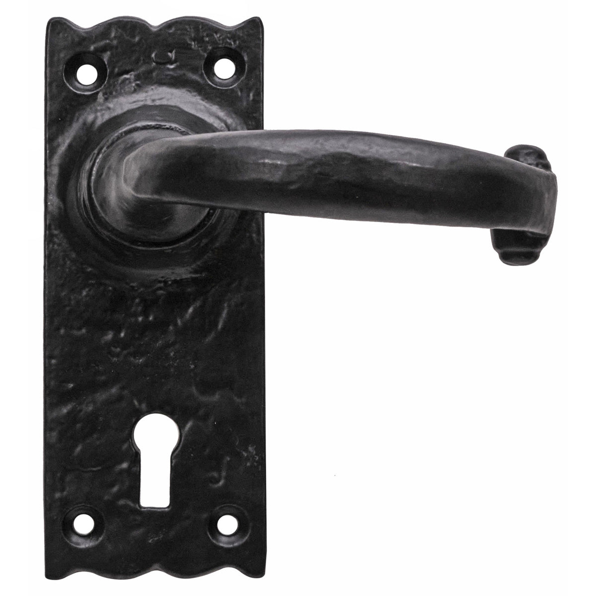 ECLIPSE BLACK ANTIQUE WESSEX LEVER HANDLE+BACKPLATE 102x76 LOCK BLK by FRISCO UK SALES LTD