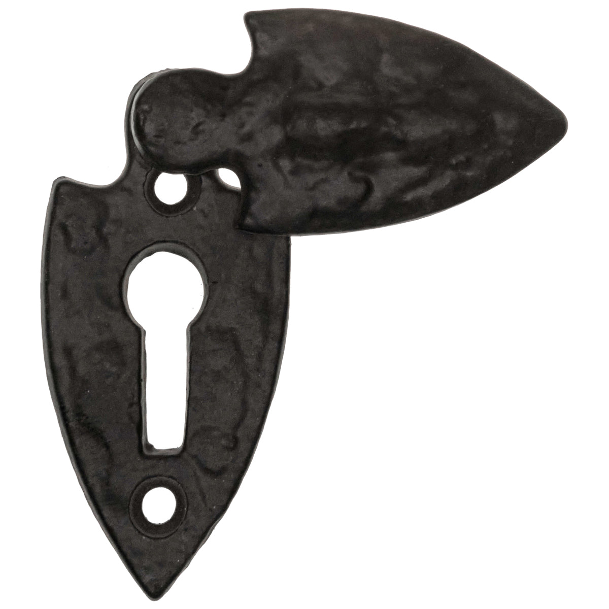 BLACK ANTIQUE FLEUR-DE-LYS COVERED ESCUTCHEON 56 ABK