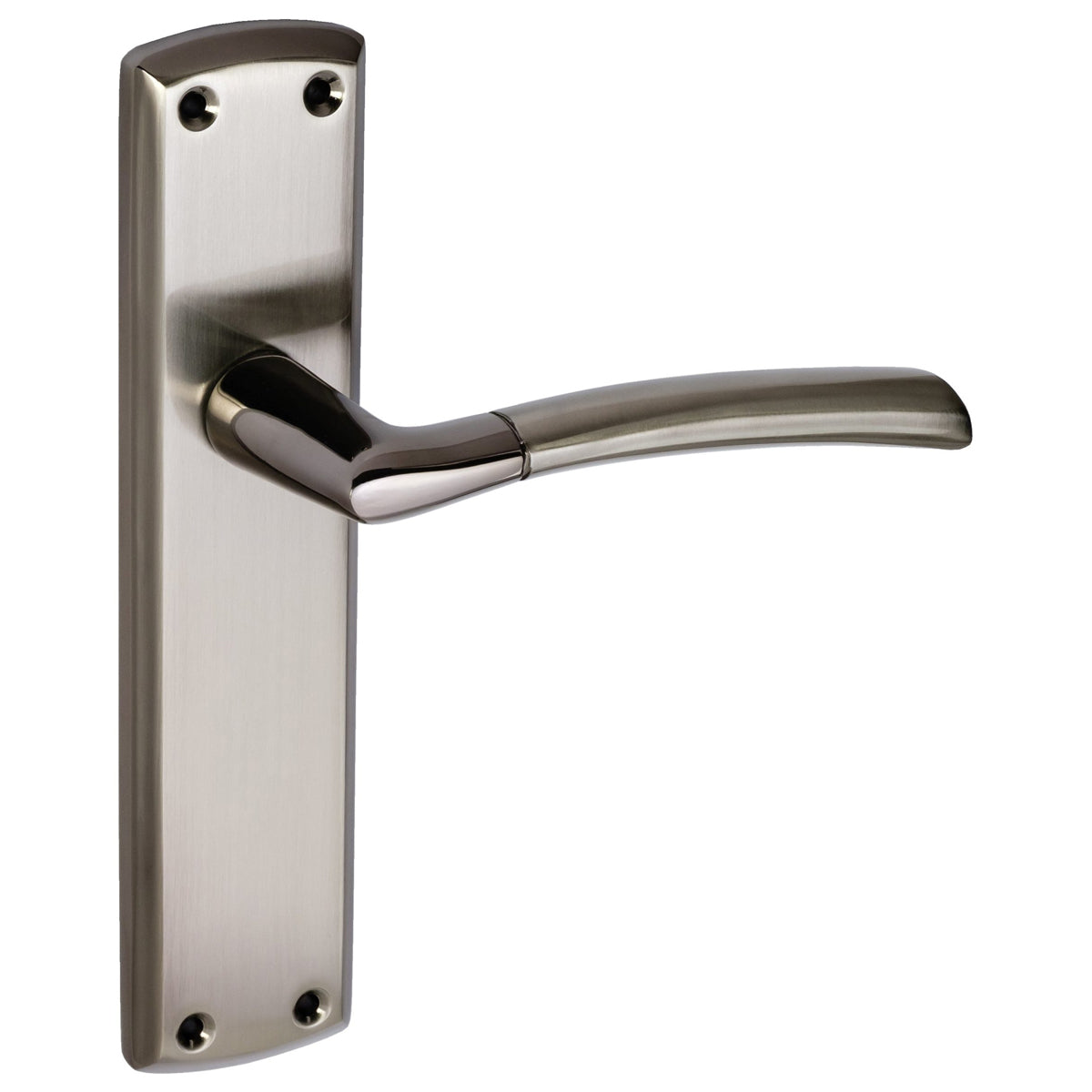 ECLIPSE TIFOSI LEVER HANDLE+BACKPLATE 190x44 LATCH BKN/SNP by FRISCO UK SALES LTD
