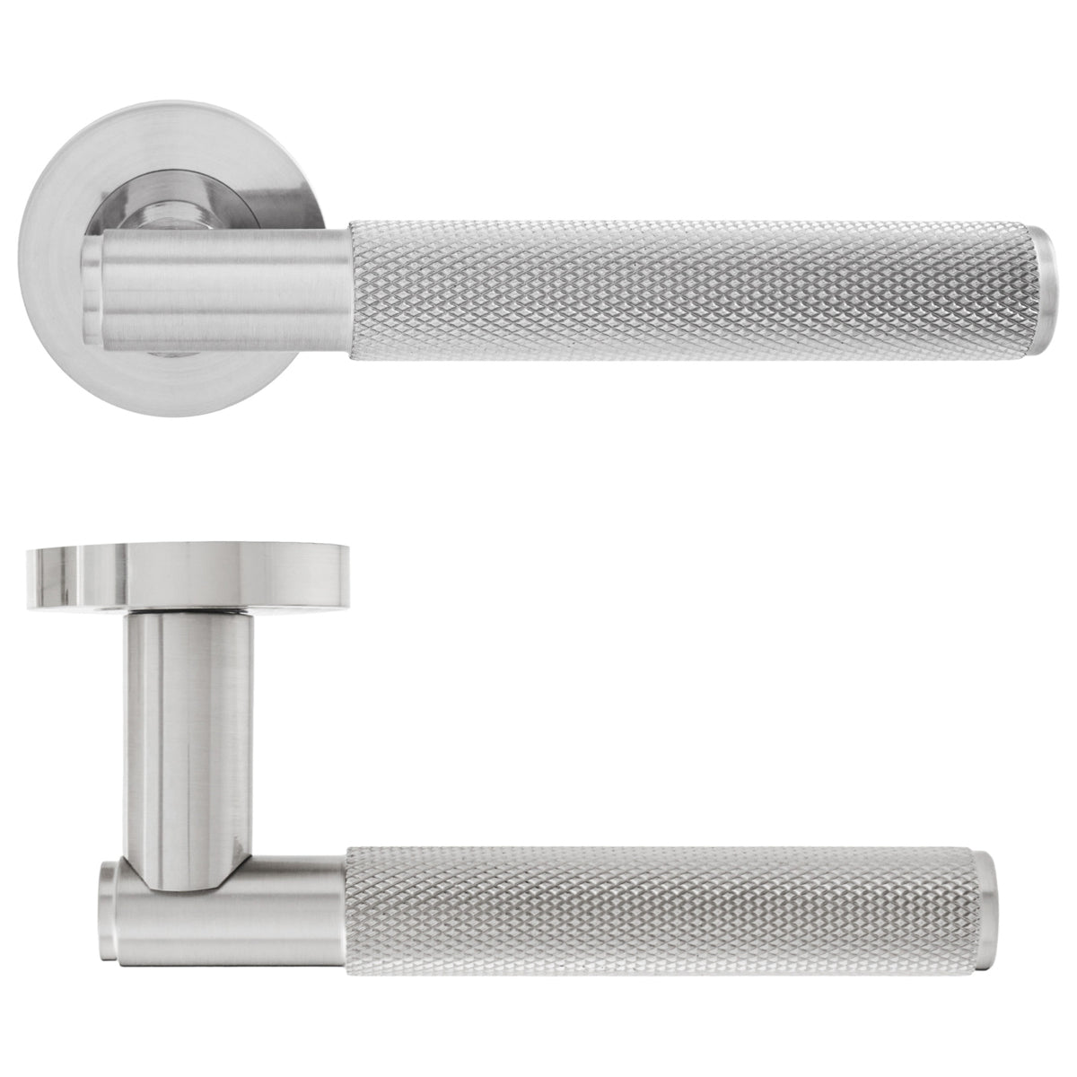 ECLIPSE KNURL LEVER HANDLE+ROSE D52x140 SNP by FRISCO UK SALES LTD