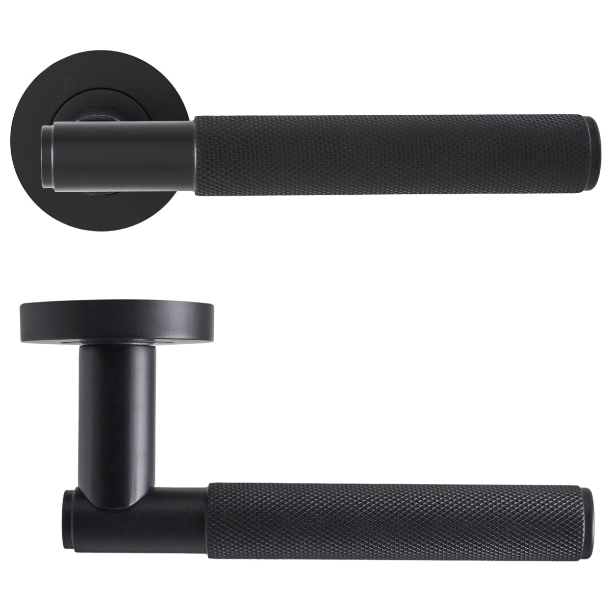 ECLIPSE KNURL LEVER HANDLE+ROSE D52x140 MBK by FRISCO UK SALES LTD