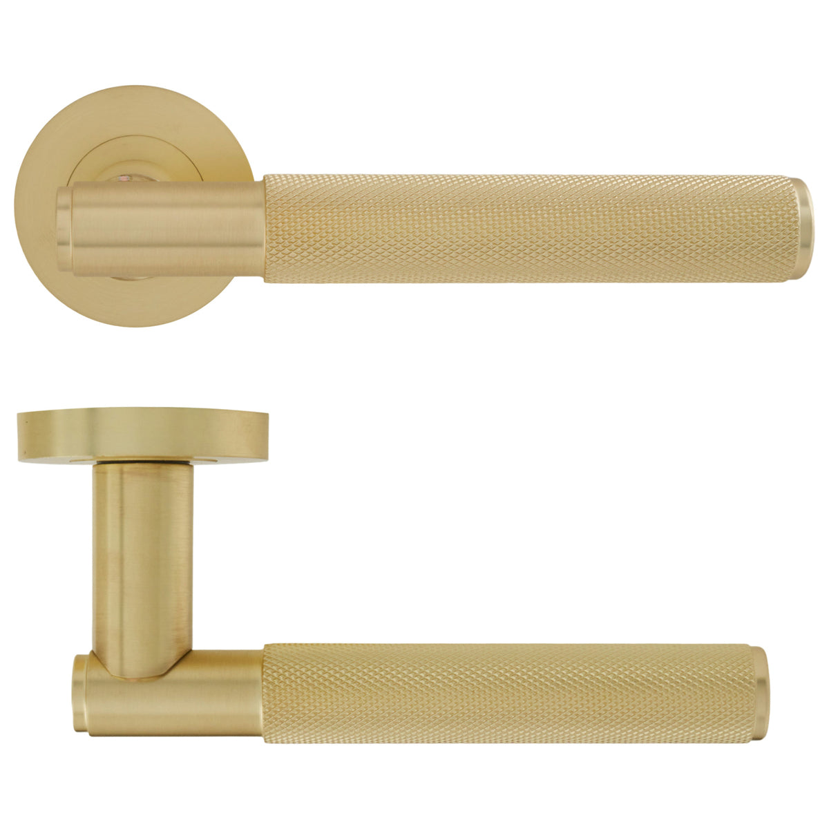 ECLIPSE KNURL LEVER HANDLE+ROSE D52x140 SBR by FRISCO UK SALES LTD