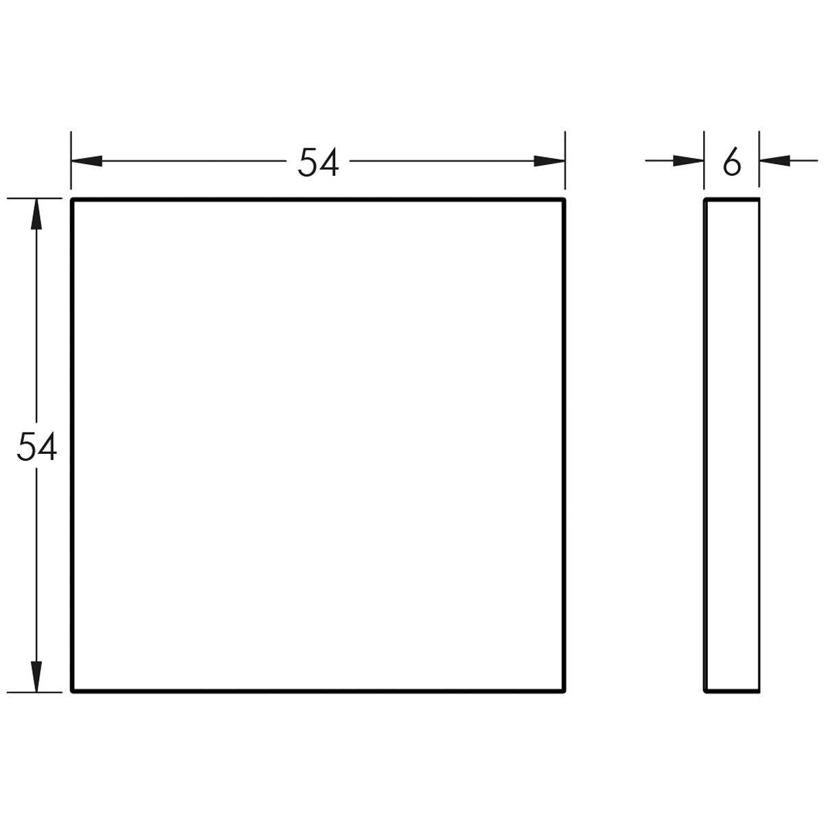 ESCUTCHEON COVER SQUARE ROSE BLANK 54x54x6 SBR
